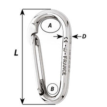 Load image into Gallery viewer, Wichard Symmetric Carbine Hook Without Eye - Length 60mm - 1/4" [02333]
