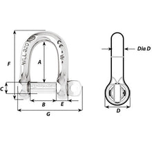 Load image into Gallery viewer, Wichard Not Self-Locking D Shackle - 14mm Diameter - 9/16" [01207]
