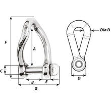Load image into Gallery viewer, Wichard Self-Locking Twisted Shackle - 10mm Diameter - 13/32" [01225]
