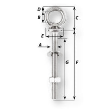 Load image into Gallery viewer, Wichard Eye Bolt - M10 x 150mm - Length 100mm [06495]
