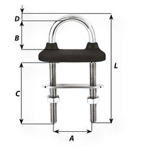 Load image into Gallery viewer, Wichard Black Watertight U-Bolt - 8mm Diameter - 5/16" - 100mm Length - 3-5/16" [65441]
