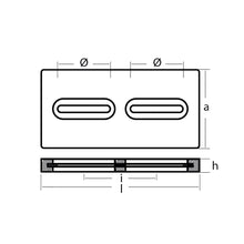 Load image into Gallery viewer, Tecnoseal Rectangular Zinc Plate Anode w/Inserts - 12" x 6" x 1" [TEC-DIVERSD]
